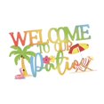 thumbnail image 1 of Letrero bienvenida decorativo metal para pared, regalo único para colgar, decoración para exteriores, bienvenido a nuestro patio para baño,, 1 of 8