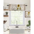 thumbnail image 2 of Valance for Window 54x18 Sunflowers Kitchen Curtains Valances Rod Pocket Short Toppers Treatments Living Room Bedroom Bathroom Use 1 Panel Vintage Letter Spring Bee Sunshine, 2 of 6
