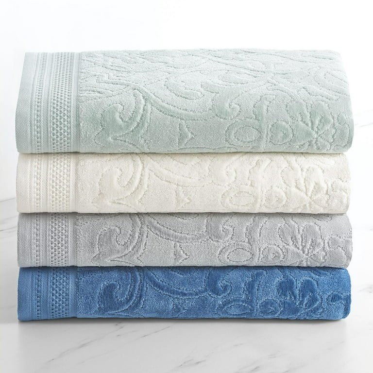 New Martha Stewart sculpted towel set with 2 bath towels, 2 hand towels & 2  wash cloths in a beautiful Dusty Aqua color. Entire set for one money. -  Rocky Mountain Estate Brokers Inc.