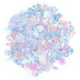thumbnail image 2 of Confeti con forma de flor, lentejuelas brillantes, lentejuelas, decoración para fiestas, bodas (color blanco), 2 of 14