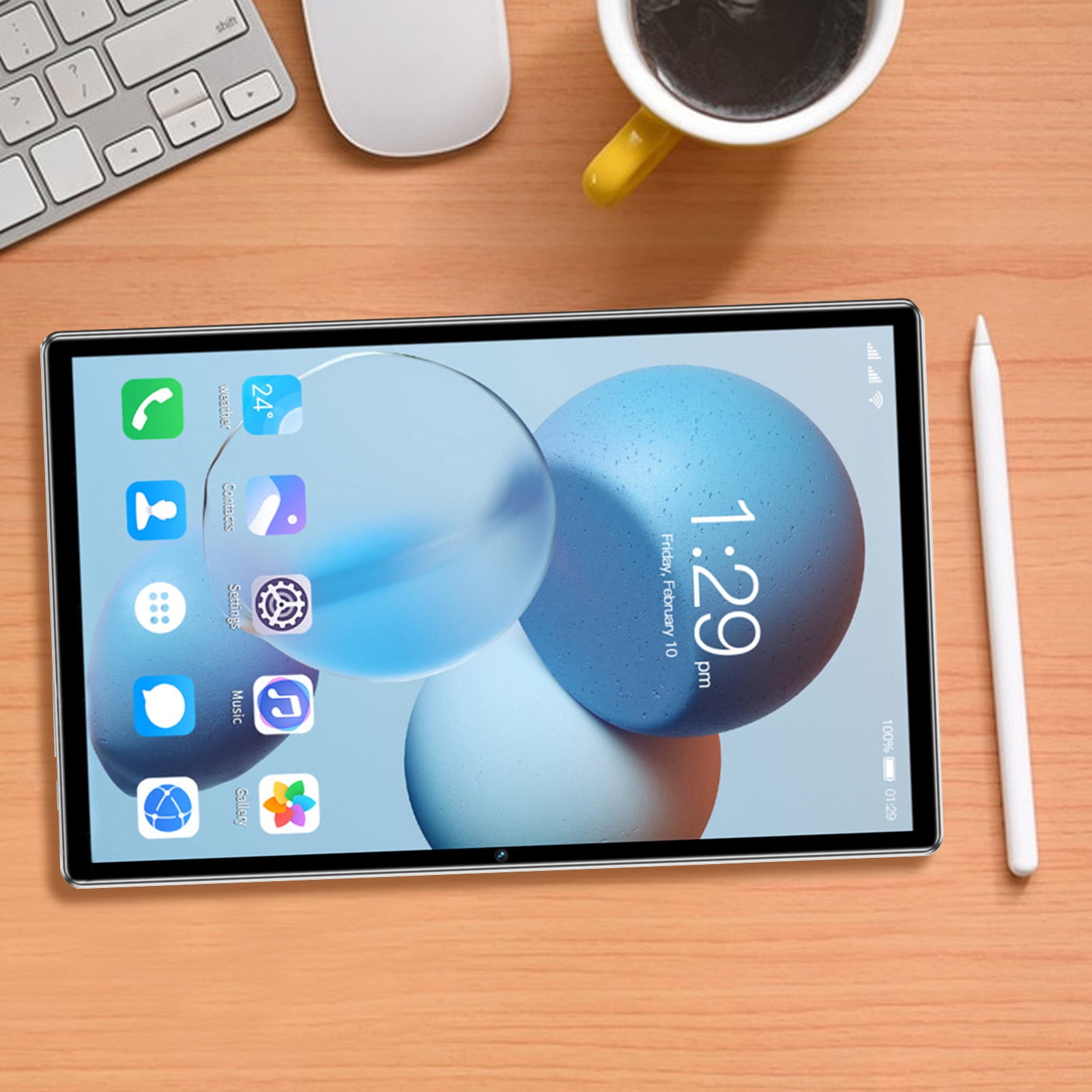 10.1 Inch Android 12 Tablet with 2GB RAM 32GB Storage, 2.4G/5G WiFi, Bluetooth, GPS, Dual SIM, 6000mAh Battery, Support 256GB Expansion, 1280x1080 HD Display, Face Recognition