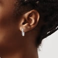 thumbnail image 3 of 14k White Gold Leverback Hoop Earrings, 3 of 4