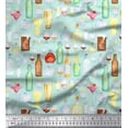 thumbnail image 1 of Soimoi Rayon Fabric Bottle,Wine & Beer Bar Print Fabric by Yard 42 Inch Wide, 1 of 1