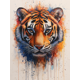 thumbnail image 1 of Qisvanset Framed Canvas Wall Art 12x16 Inch Colorful Tiger Kids Playroom Baby Shower Gift Art, 1 of 5