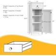 thumbnail image 2 of CZMJY Bathroom Floor Cabinet, Single Door Floor Storage Cabinet Organizer with Drawer and 3-Level Adjustable Shelves, Bathroom Cabinets Freestanding with Anti-Tipping Device for Living Room, White, 2 of 9