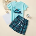 thumbnail image 2 of Gubotare Cute Pjs for Boys Baby-Boys Short Sleeve Top and Pants Snug Fit Cotton 2 Piece Pajama Sets 4T 5T (Sky Blue,4-5 Years), 2 of 9