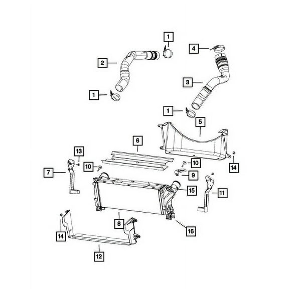 New Genuine Mopar Bracket Charge Air Cooler OE 68158148AC