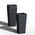 thumbnail image 2 of Devoko 32" Tall Planters for Outdoor Plants Set of 2, Woven-Textured Outdoor Plant Pots for Patio, Front Porch, 2 of 8