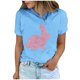 thumbnail image 2 of Tops de Cuello Alto para las Mujeres Amante Impreso Camiseta Cuello Redondo Manga Corta, Poliéster Spandex, 2 of 7