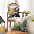 thumbnail image 4 of Dashan Spring Floral Throw Pillow Covers 18x18 Set of 4,Colorful Wild Flower Decorative Pillow Cases for Bedroom Sofa Couch, 4 of 5
