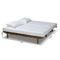 Hiro Modern and Contemporary Walnut Finished Wood Expandable Twin Size to King Size Bed Frame