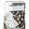 thumbnail image 4 of No Hook Cloth Fabric Shower Curtain with Snap in Liner, Retro White Flowers Waterproof Shower Curtains Set with See Through Top Window, Green Tropical Leaves Botanical Bath Curtains Shower 72"x84", 4 of 6