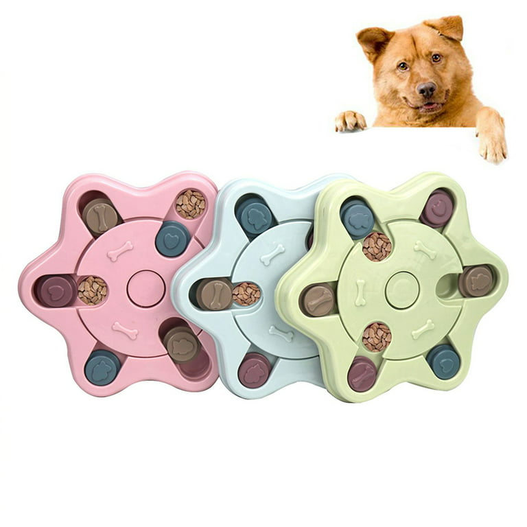 Papaba Dog Feeding Toy,Pet Dog Puppy Hexagon Paw Round Feeder