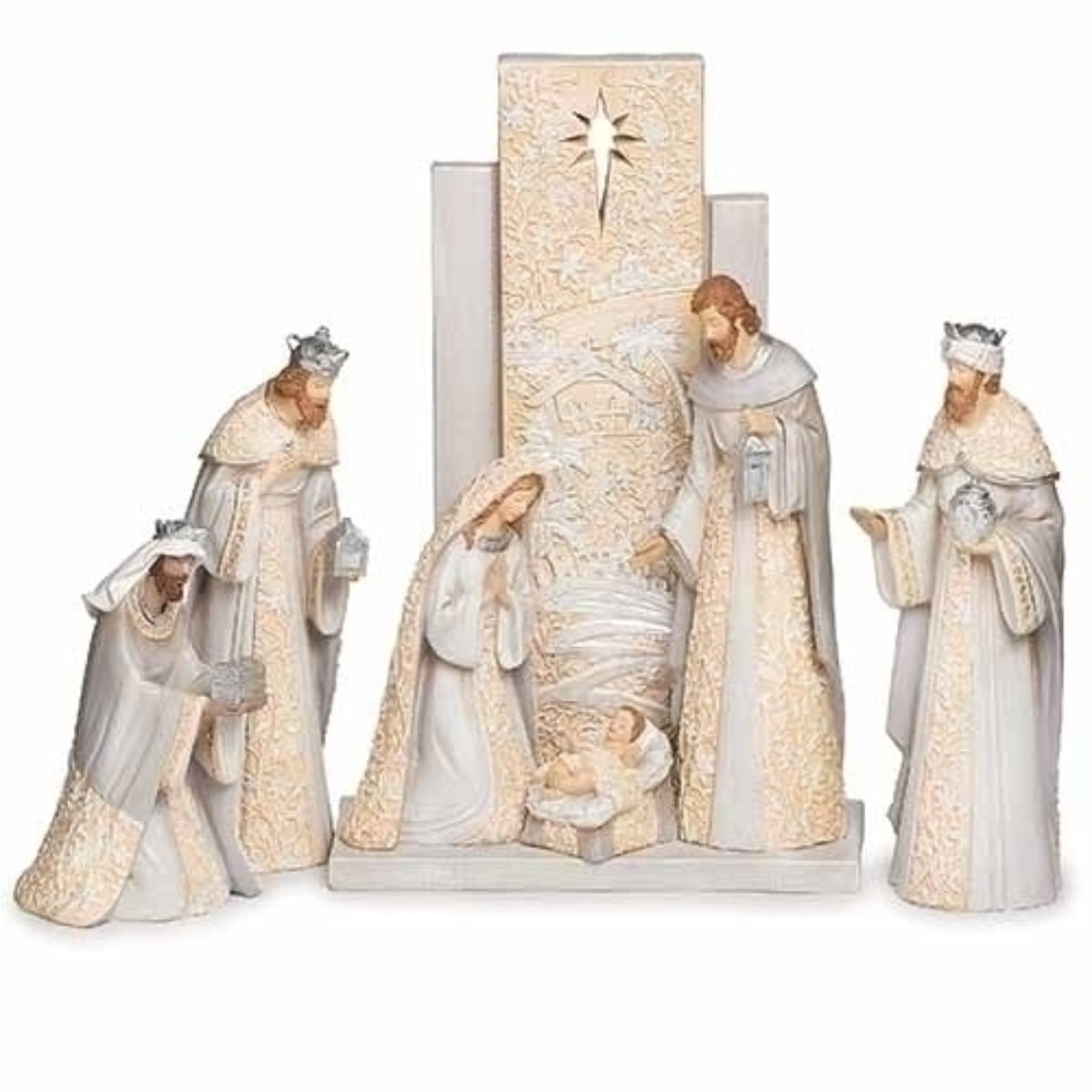 for Decoration of Your Nativity Scene Dimensions:13.5 X 8.5 CM Gesar Set of 7 Christmas Nativity Figures 7 Pieces Resin Christmas Nativity Scene 