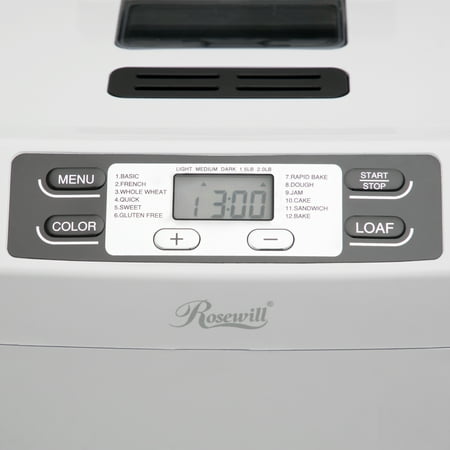 Rosewill 2-Pound Programmable Bread Maker with Automatic Nut Dispenser, Gluten-Free Menu Setting, RHBM-15001