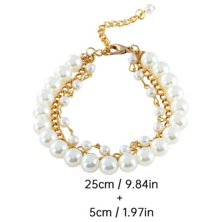 Cyber_Monday Deals Black_Friday Deals Byikun Pearl Dog Necklace Collar Jewelry for Puppy Shiny Rhinestone Collar Bling Dog Collar Necklace Pet Jewelry Collar