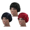 thumbnail image 3 of OUNONA  3 Pcs Hair Protector Creative Bonnet Sleeping Women Cap Satin Women's, 3 of 8
