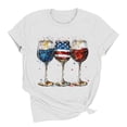 thumbnail image 4 of American Flag T Shirt Women USA Star Stripes Fourth July Shirts America Flag 250th Birthday Crew Neck Tee Tops, 4 of 6