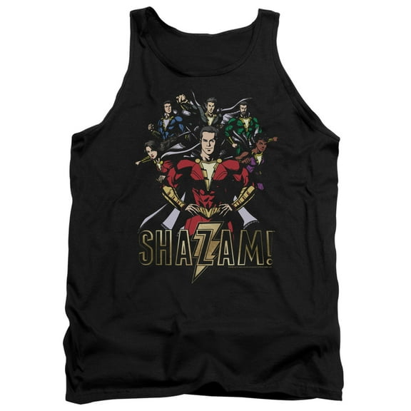 Shazam Movie Group Of Heroes Adult Tank Top Black