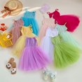 thumbnail image 2 of Vestido de niña con tirantes de malla Vestido de princesa dulce Vestido abullonado Vestido de playa, 2 of 6