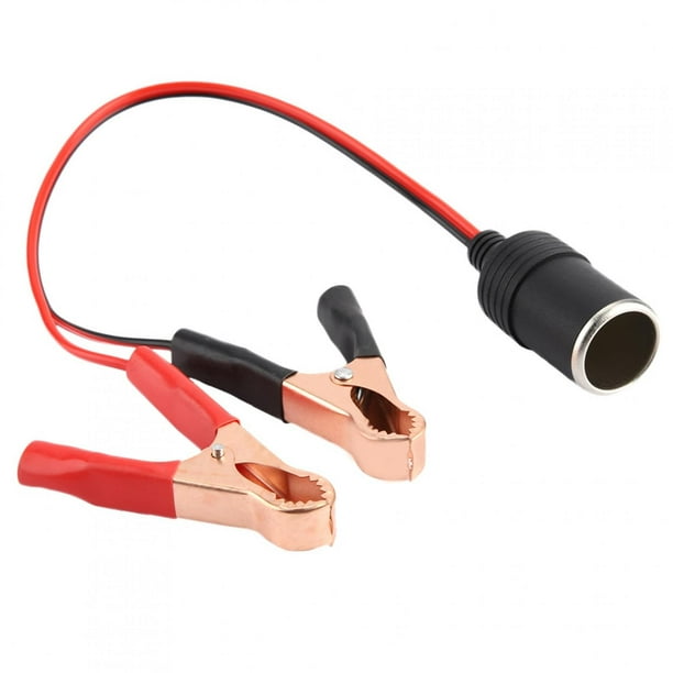 Adaptador de enchufe hembra ANGGREK para encendedor de cigarrillos de coche A Cable de abrazadera de pinza de cocodrilo de batería