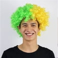 thumbnail image 3 of Qarigey Payaso peluca pelo Navidad pelos sintéticos aficionados al fútbol multiusos multicolor Headwearing disfraz divertido Cuidado del cabello Brasil Tamaño libre Qarigey CE015200-01, 3 of 6