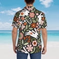 thumbnail image 3 of Lsque Rabbits on Floral pattern Hawaiian Shirt for Men, Unisex Summer Beach Casual Short Sleeve Button Down Shirts-X-Large, 3 of 9