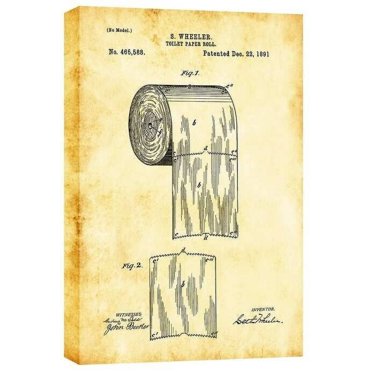 Cortesi Home ''Toilet Paper Roll Vintage Patent' Graphic Art on Wrapped Canvas