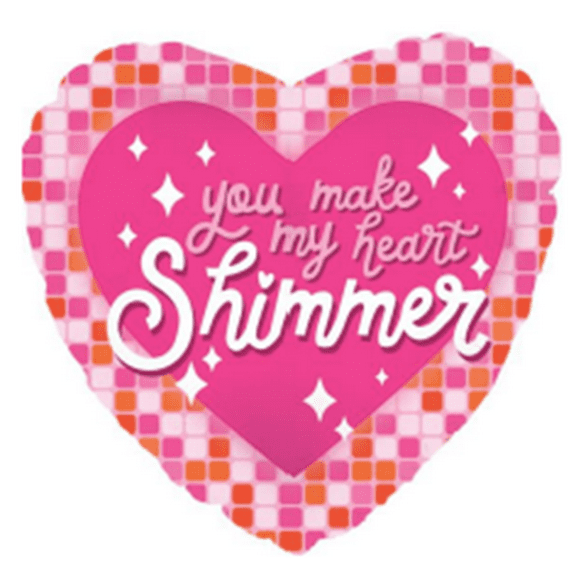 Val26 Make my Heart Shimmer Stick Balloon