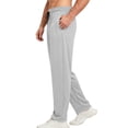 thumbnail image 5 of Eltusu Men's Athletic Pants Open Leg, Running Drawstring Straight Legs Elastic Waistband Workout Pants Gray Size S, 5 of 8
