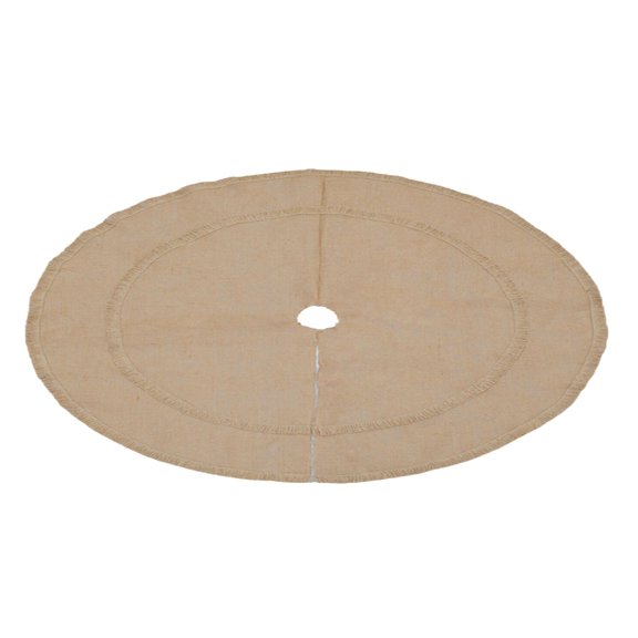 Sinyiin Festival Burlap Christmas Tree Skirt Natural Texture Durable Holiday decors