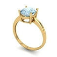thumbnail image 2 of Clara Pucci 14K Yellow Gold 2ct Aquamarine Solitaire Ring for Women, 2 of 7