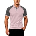 thumbnail image 4 of Polo T Shirts for Men Short Sleeve with Button Loose Fit Summer Shirt Light Pink Work Shirts for Man, 4 of 4