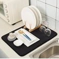 thumbnail image 5 of Bexikou 2 Pack Microfiber Dish Drying Mat, Black Absorbent Kitchen Counter Drainer Mat, Large 15.75 x 17.72 Inch Water Absorbent Sink Pad, 5 of 6