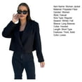 thumbnail image 7 of Fall Winter Women Jacket English Style Loose Double Button Clousure Solid Color Thick Long Sleeves Turn-down Collar Commuting Outdoor Coat, 7 of 7