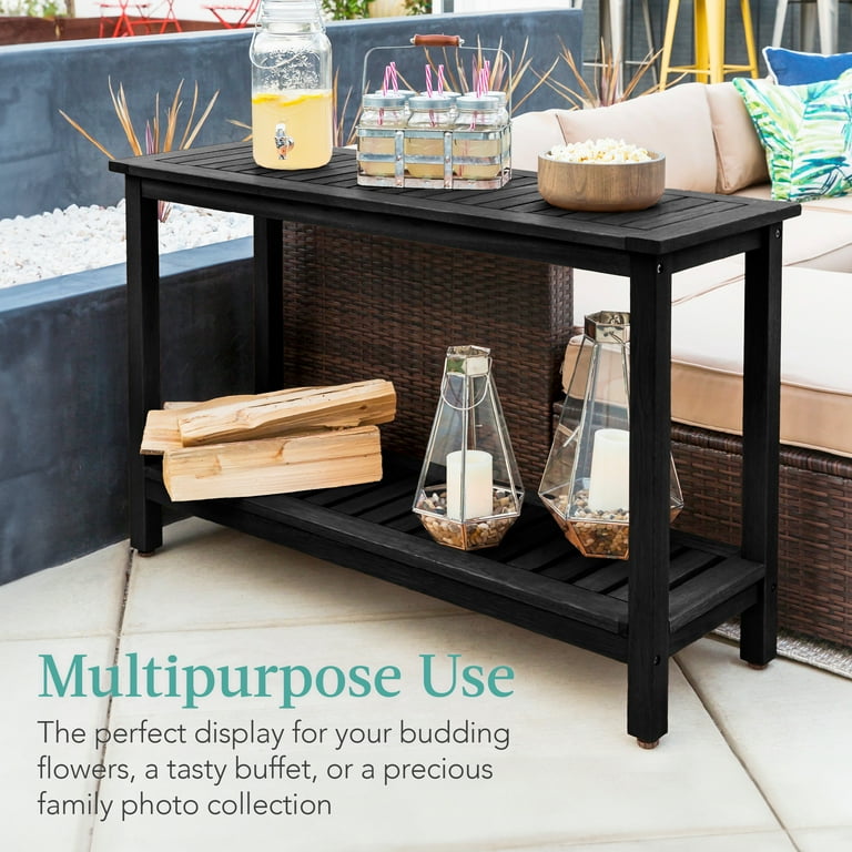 Best Choice Products 48in 2-Shelf Indoor Outdoor Wooden Console