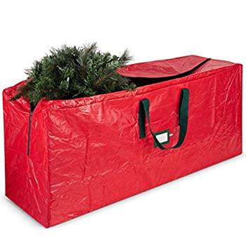 Artificial Christmas Tree Storage Bag - Fits Up to 7.5 Foot Holiday Xmas Disassembled Trees with Durable Reinforced Handles & Dual Zipper - Waterproof Material Protects from Dust, Moisture &