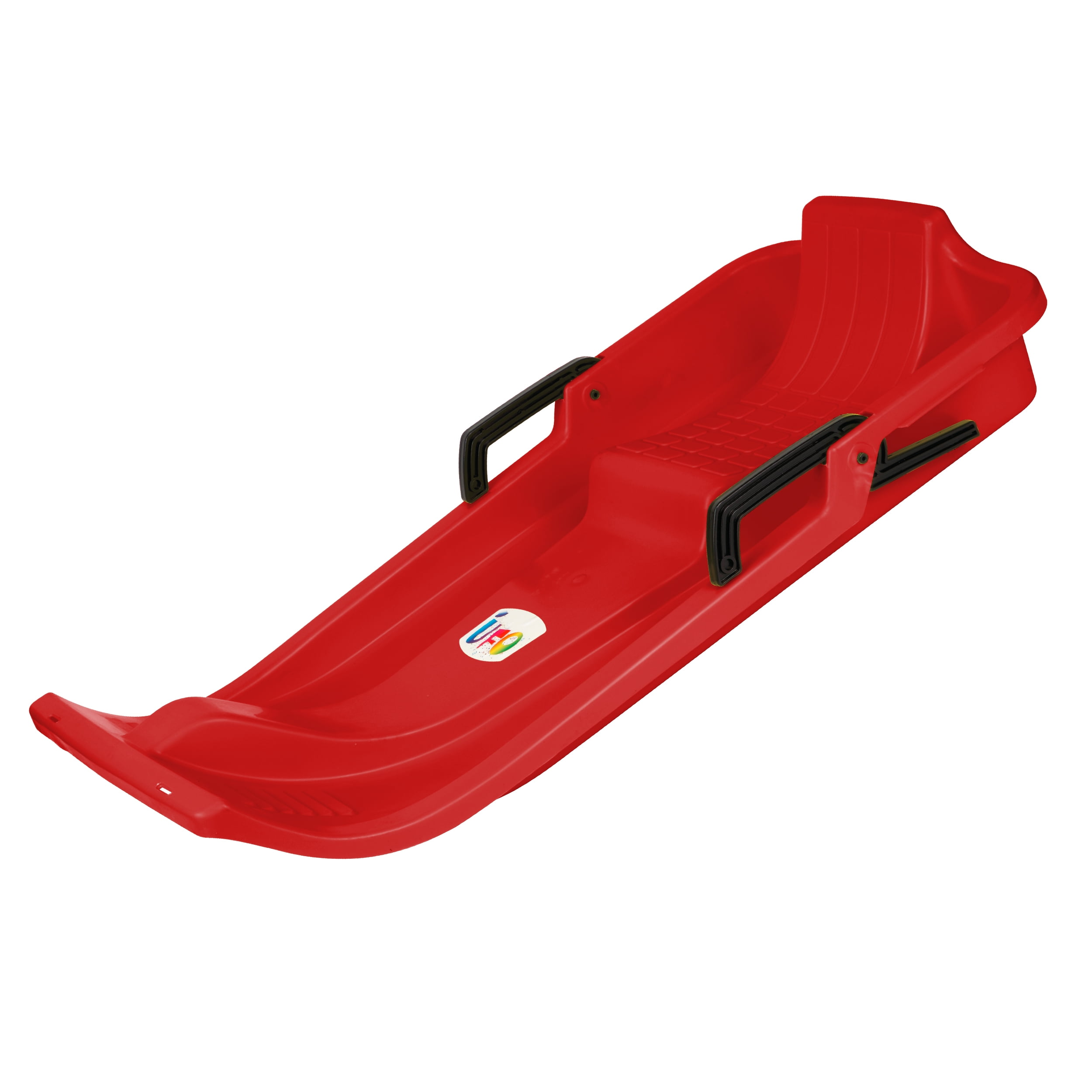 UFO 33-Inch Snow Sled with Safety Brakes, Anti-Slide Seat and Handles by Plastkon Red by Plastkon