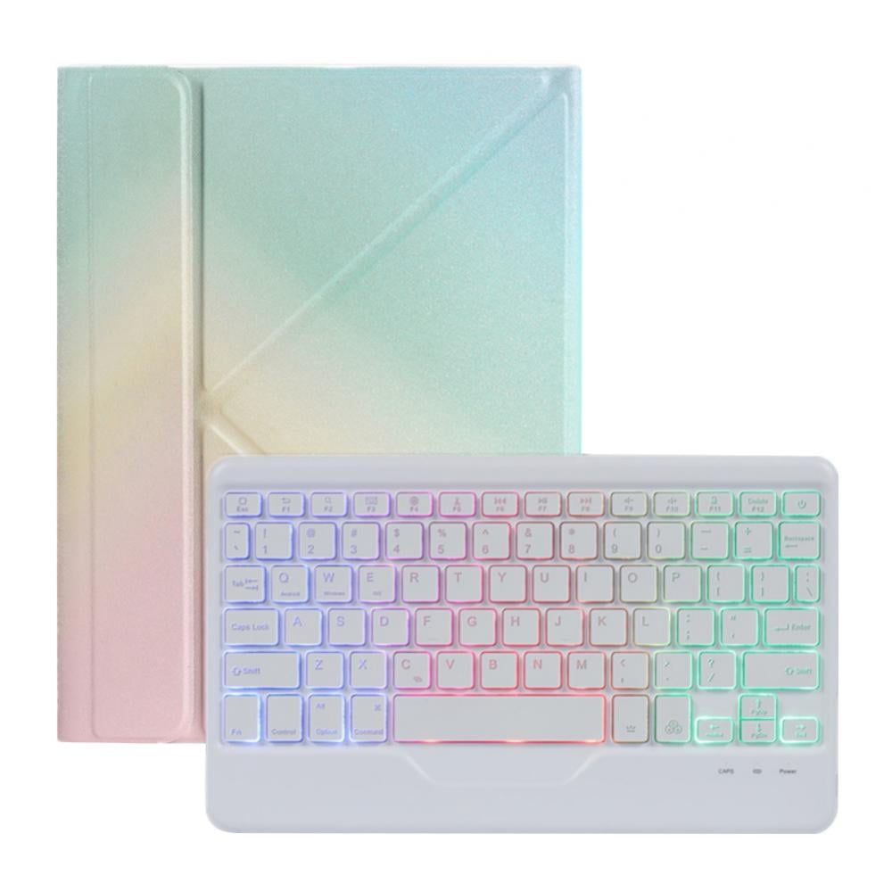 Étui Clavier pour iPad Compatible avec iPad 10,2 Pouces (9e 8e 7e Génération)/iPad Air 10,5 Po (3e Gén.)/iPad Pro 10,5 Po, Étui Folio de Protection avec Clavier Rétroéclairé Bluetooth Sans Fil