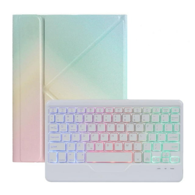 Étui Clavier pour iPad Compatible avec iPad 10,2 Pouces (9e 8e 7e Génération)/iPad Air 10,5 Po (3e Gén.)/iPad Pro 10,5 Po, Étui Folio de Protection avec Clavier Rétroéclairé Bluetooth Sans Fil