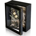 thumbnail image 2 of Shadow Box Frame 11x13, Depth 5in Shadow Boxes Display Cases, Acrylic Door, Rustic Burnt Wood, Vintage Metal Accents, Hinged Door, Metal Handle and Latch, Linen Back, 2 of 7