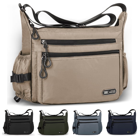 New York Xpress Casual Crossbody Bag for Women Multi-Pocket Lighweight Shoulder Bag Purses and Handbags, 319 - Khaki
