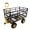Black 78, variant on Wooden Wagon with Metal Frame, 260LBS Capacity Outdoor Stroller for Kids, Red Garden Cart with Rubber Tires, Durable Toy Wagon for Park and Yard