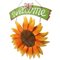 LEORX Sunflower Welcome Sign Metal Wall Decor Pastoral Flower Decoration for Home