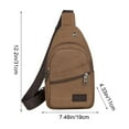 thumbnail image 3 of Canvas Crossbody Bag Large Capacity Design With Multiple Compartments For Casual Sports Fashion Storage Measuring 12.2x7.48x4.33 Inches (Coffee), 3 of 6