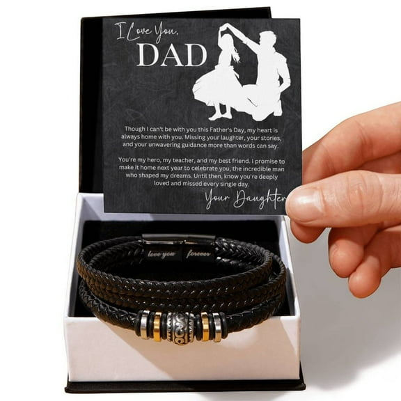 I Love You Dad Bracelet, Birthday Gift for Dad with Message Card and Gift Box,I Love You Forever Bracelet, Personalized Jewelry For Fathers From Daughter
