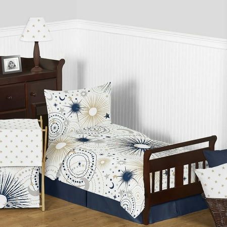 UPC: 0846480092636 | Celestial Navy Blue and Gold 5 Piece Toddler Bedding Set by Sweet Jojo Designs