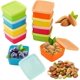 thumbnail image 2 of Juego de 10 mini recipientes para alimentos – 7 x 7 x 3 cm – Herméticos y reutilizables – Para aperitivos, frutos secos, fruta y objetos pequeños – Plástico – Multicolor, 2 of 8