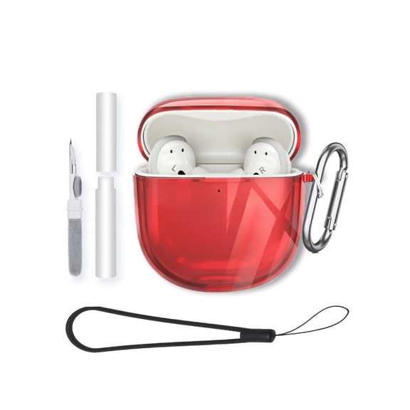 HYRACPO TPU Protective Case for Bose QuietComfort Ultra II Earbuds protective case,Shockproof & Anti-Scratch Cover ,Anti-Lost & Dustproof Protector-Red