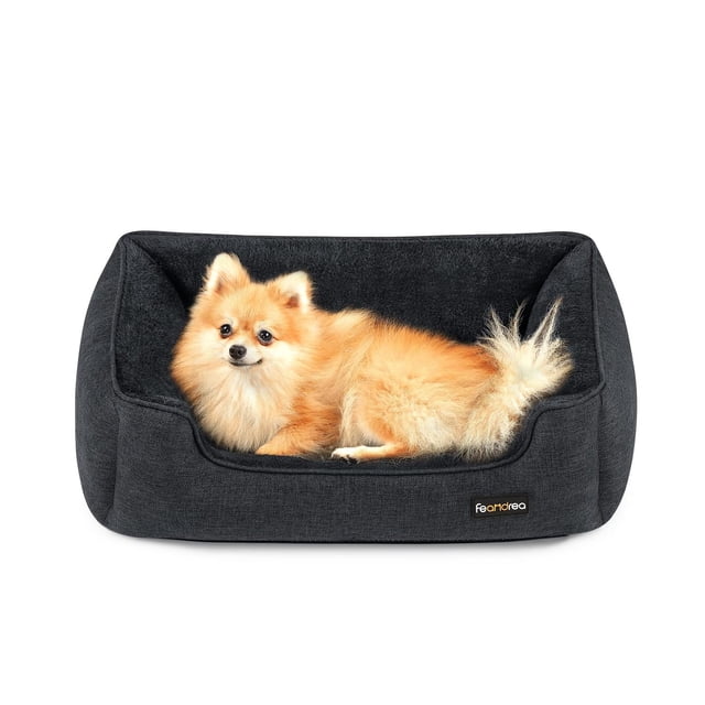 Cama para Perros Feandrea Gris Oscuro con Bordes Elevados para Mascotas Pequeñas
